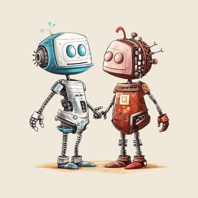 Verliebte Roboter Aus Einzelteilen Liebe Shirt