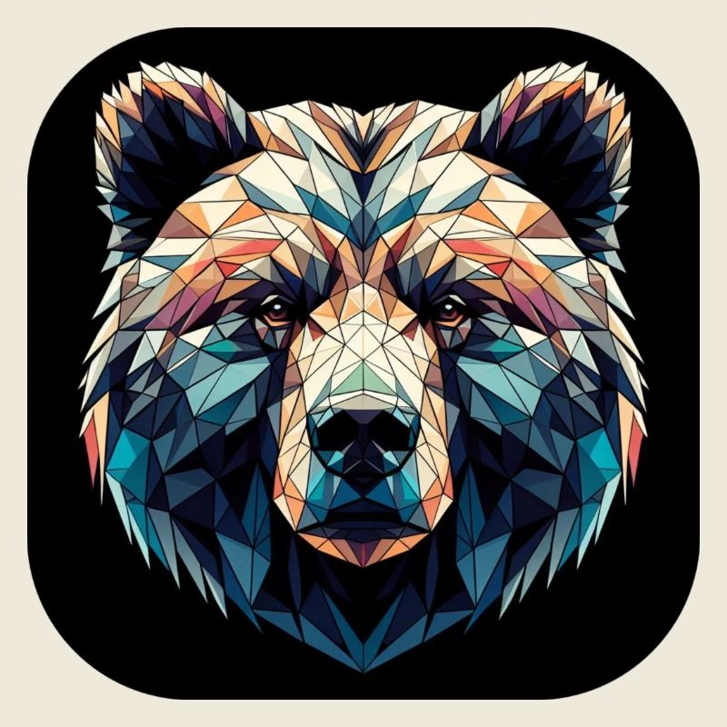 Bunter Bär in Polygon Design