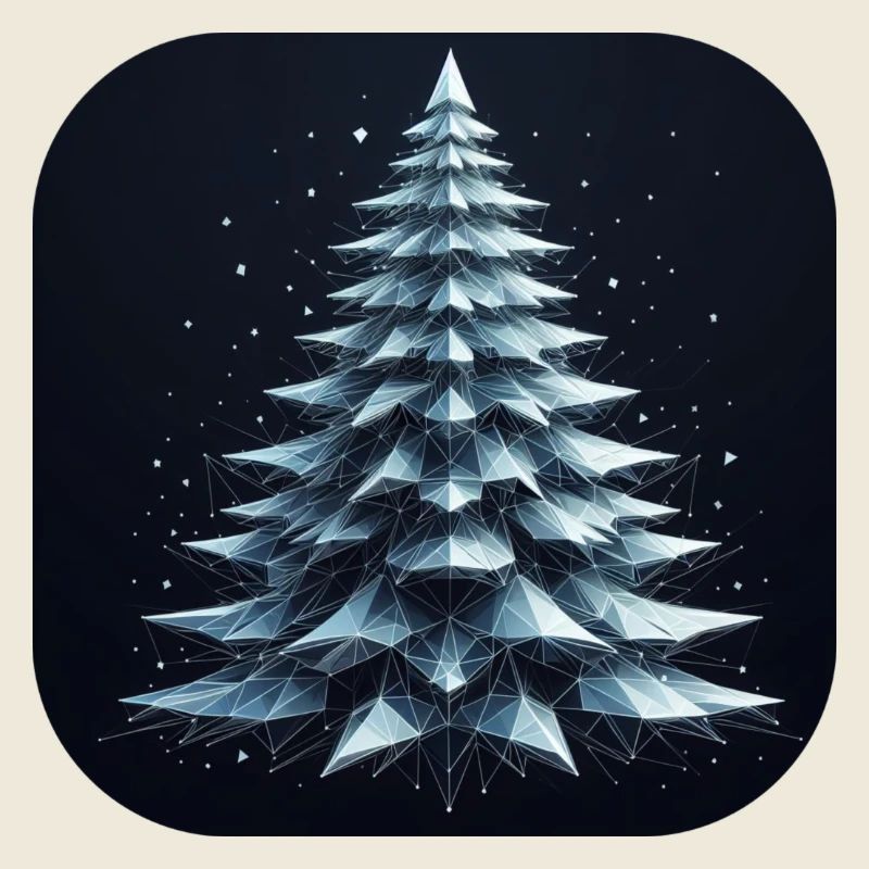 Arbre de Noël Sapin Polygones Vert