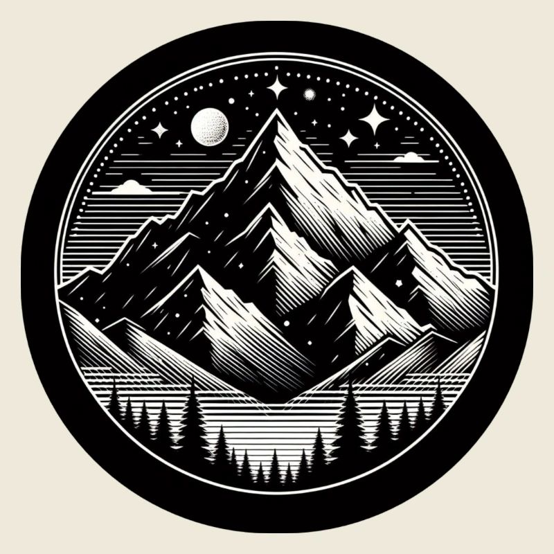 Mountain, Night, Starry Sky, Forest