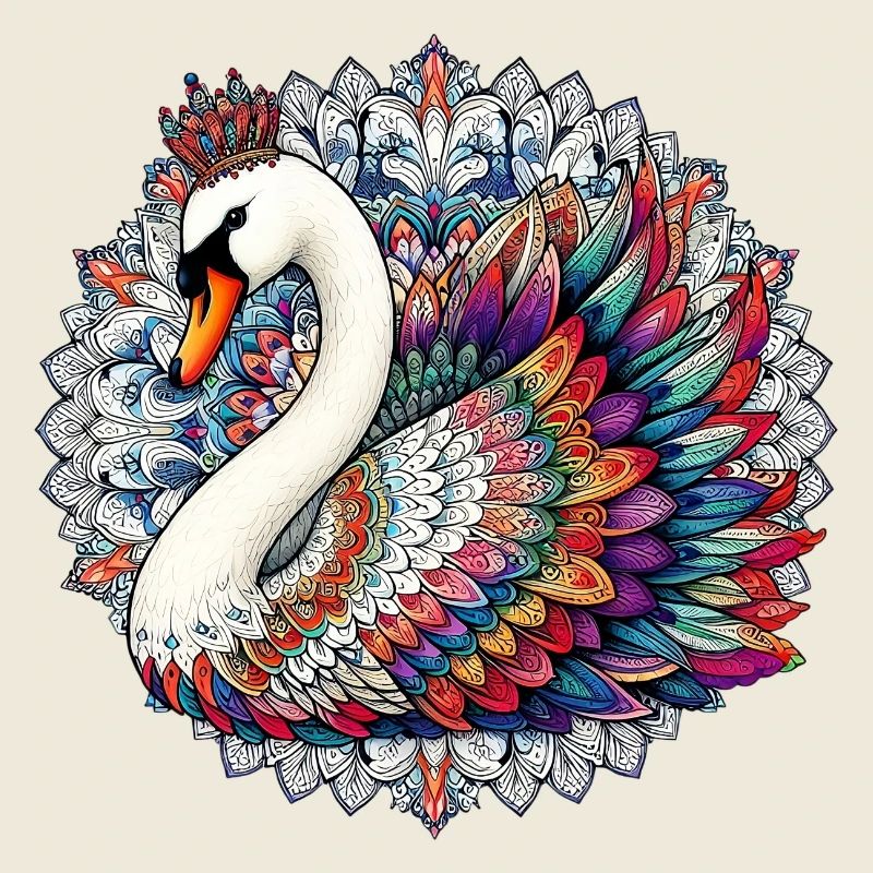Schwan mit Mandalas verziert