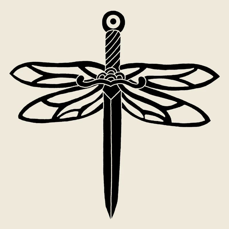 épée noire et ailes de libellule