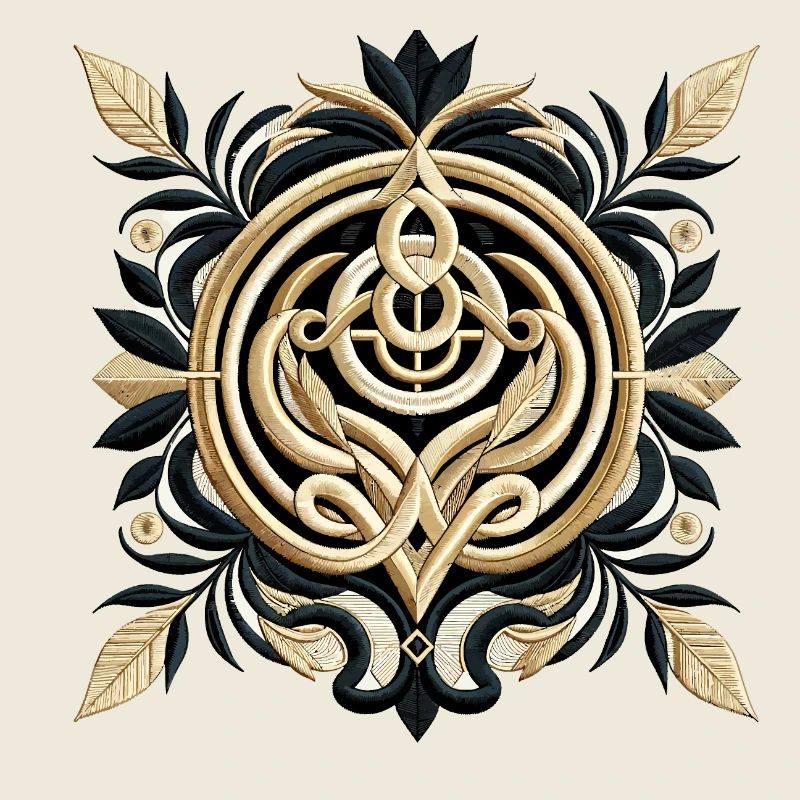 Design de broderie abstraite minimaliste de luxe