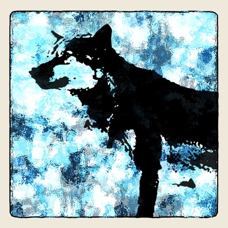 Wolf Silhouette Wasserfarben