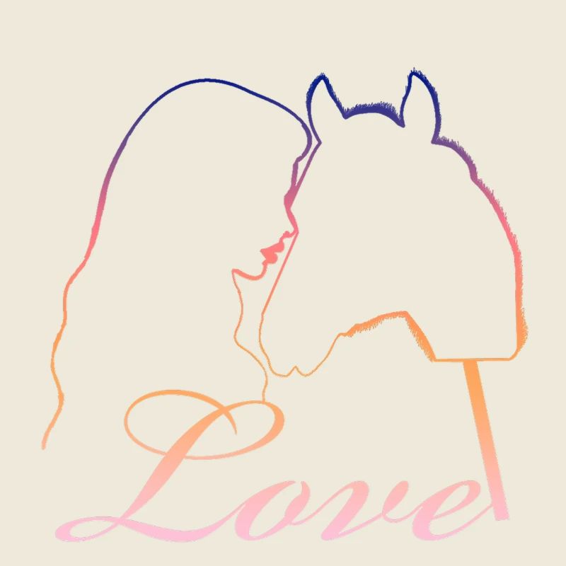 Love Mädchen Pferdekopf