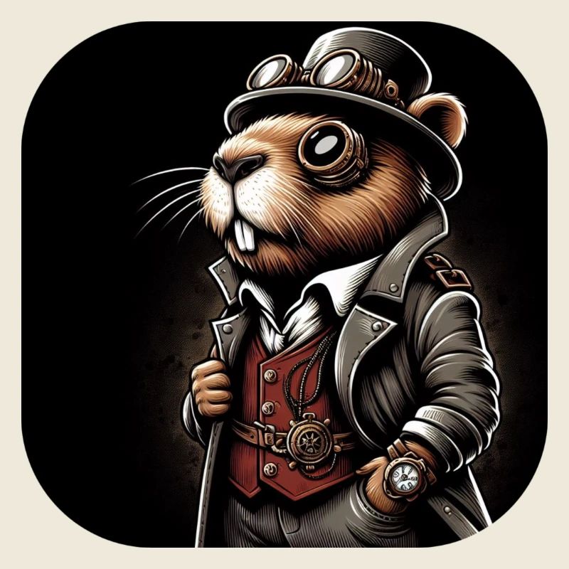 Castor en tenue Steampunk