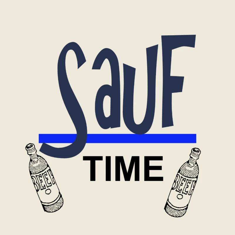 Sauf-Time-Logo mit Blauer Unterstreichung