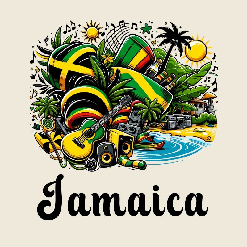 Design du drapeau des Caraïbes de la Jamaïque
