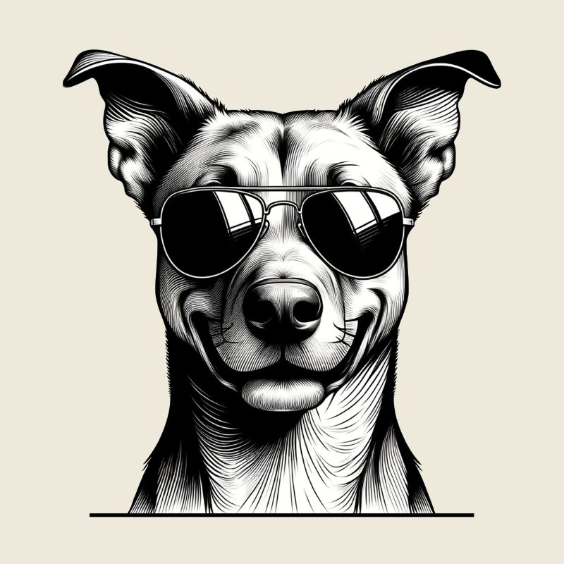 Illustration de traits de chien avec des lunettes de soleil