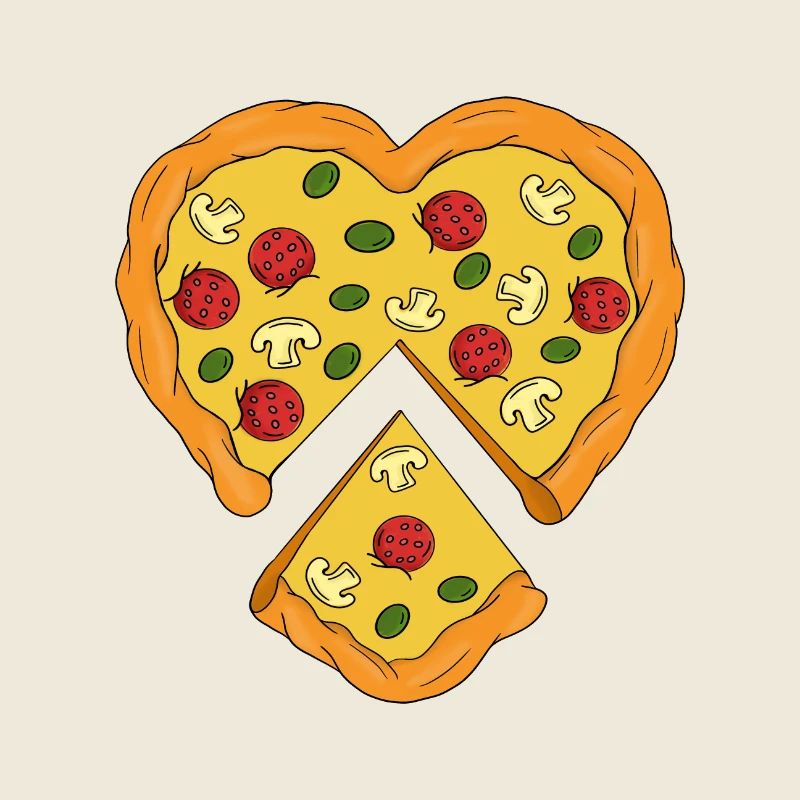 Pizza in Herzform
