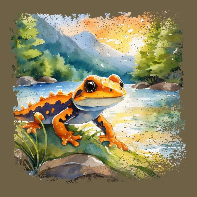 Niedlicher junger Feuersalamander