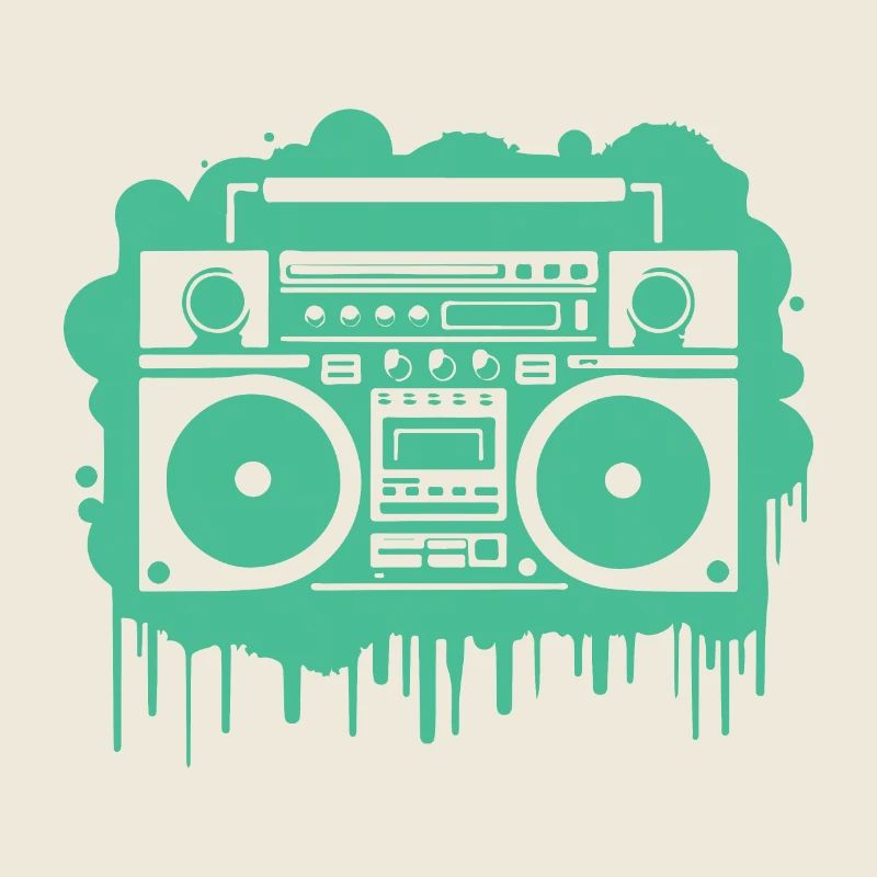 Cyan Ghettoblaster (durchsichtig)