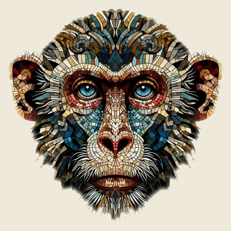 Monkey in mosaic style