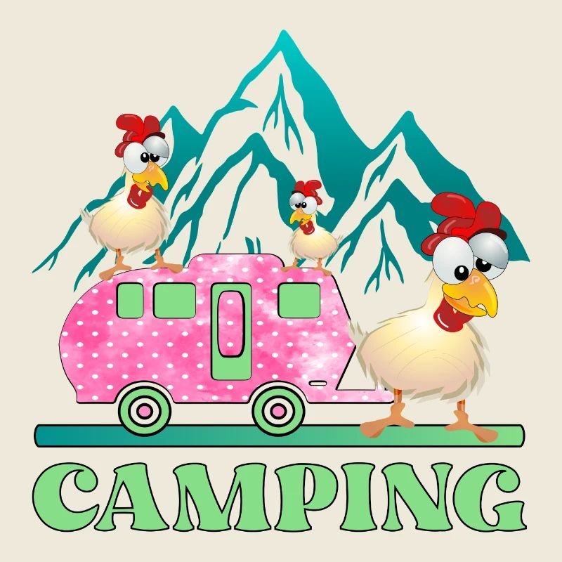Camping Kids Chickens - Caravane