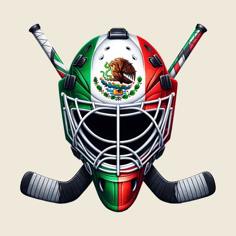Mexiko Eishockey Flaggen Eishockeyhelm Design