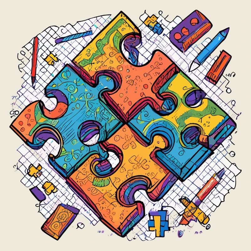 Puzzle sur fond blanc