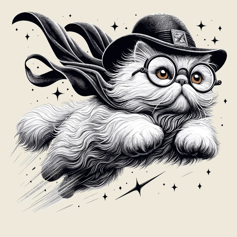 Cadeau magique de chat persan blanc persan