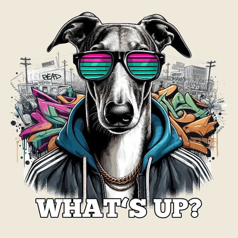 Greyhound : Que se passe-t-il ? Cadeau de chien Graffiti