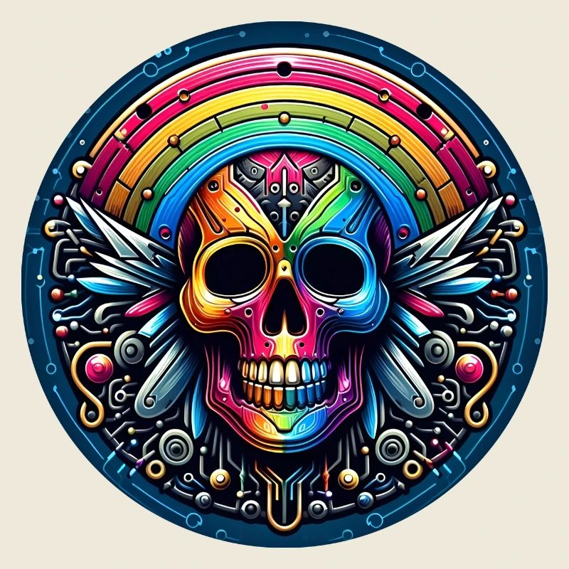 Metallic Rainbow Skull