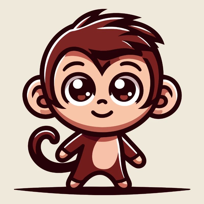 Ein niedlicher Affe im Cartoon-Stil