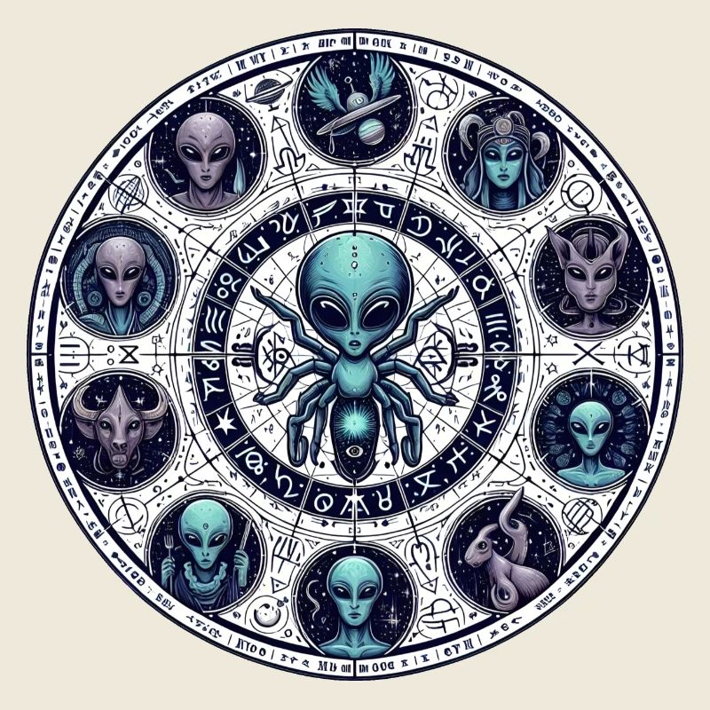 Alien Zodiac Wheel Design