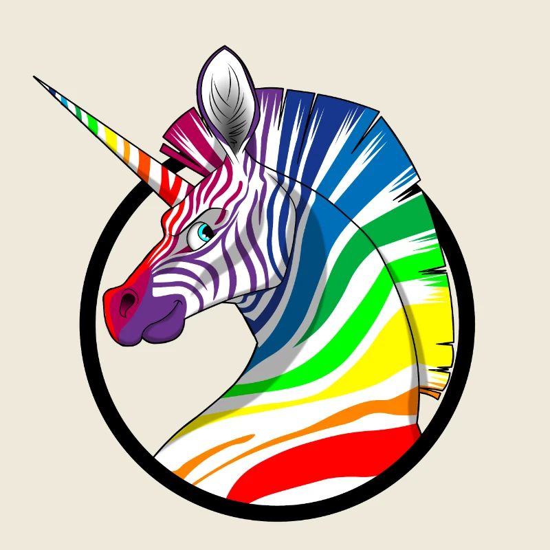 Regenbogen Einhorn Zebra
