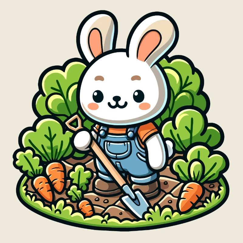 Trémie de récolte : le lapin de jardinage