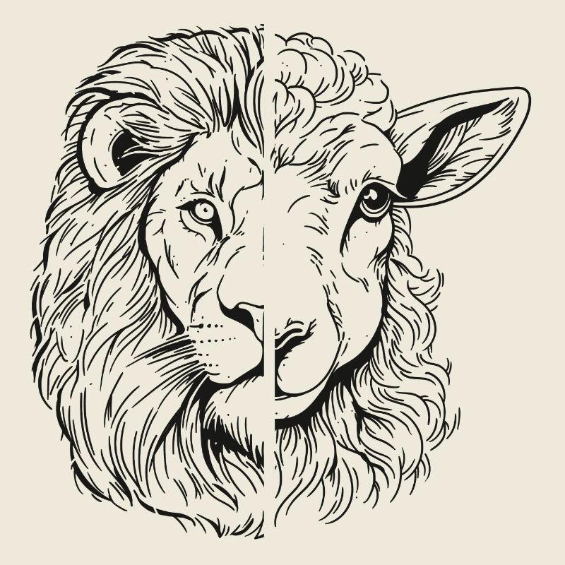 Lion et agneau