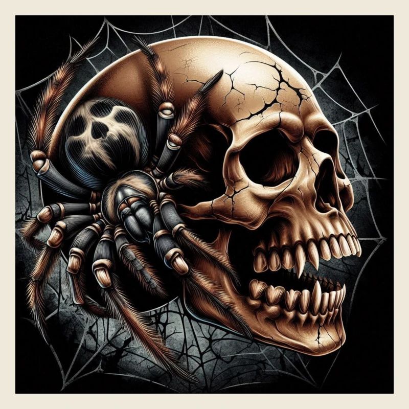 Totenkopf und Spinne