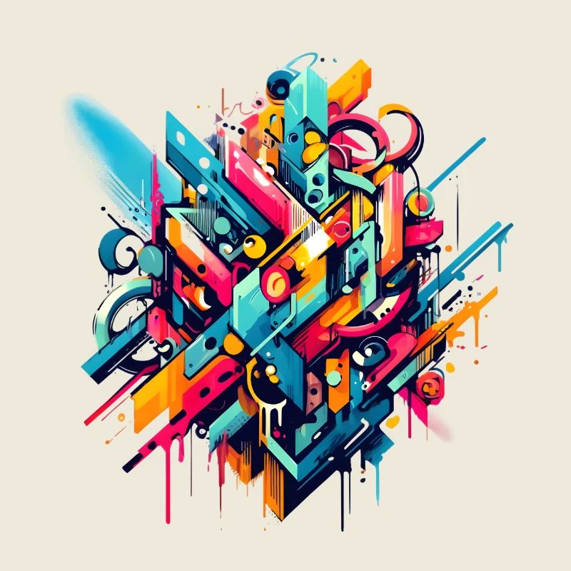 Coole bunte dynamische Graffiti-Illustration