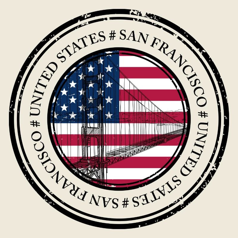 Bridge Sketch Over American Flag Circle