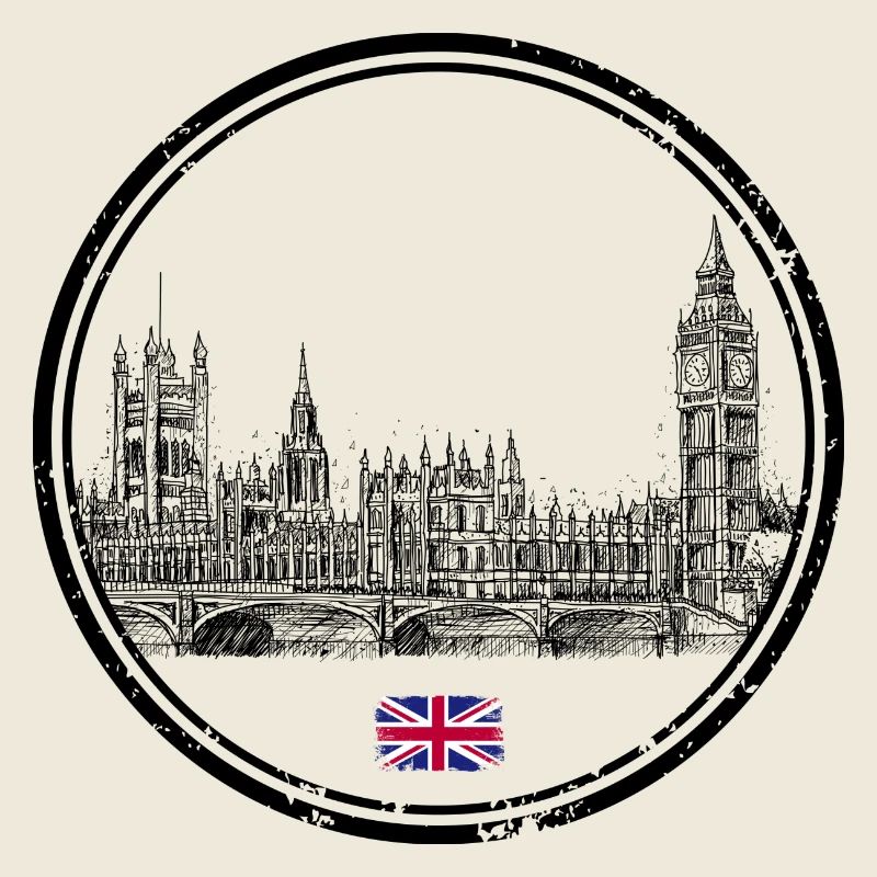 Tiny Union Jack Accent on Black