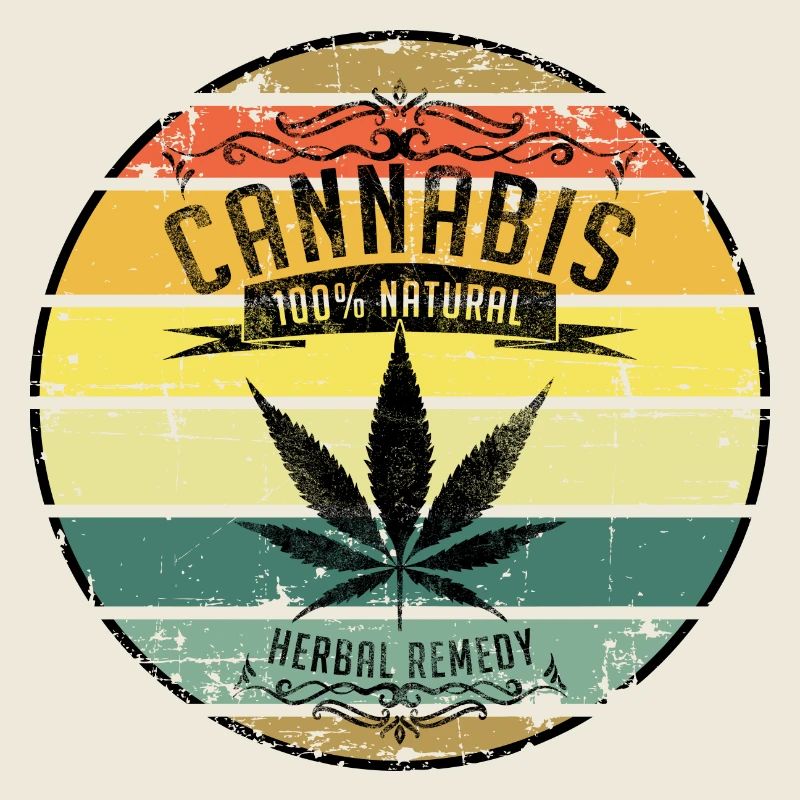 Retro Weed Cannabis Leaf