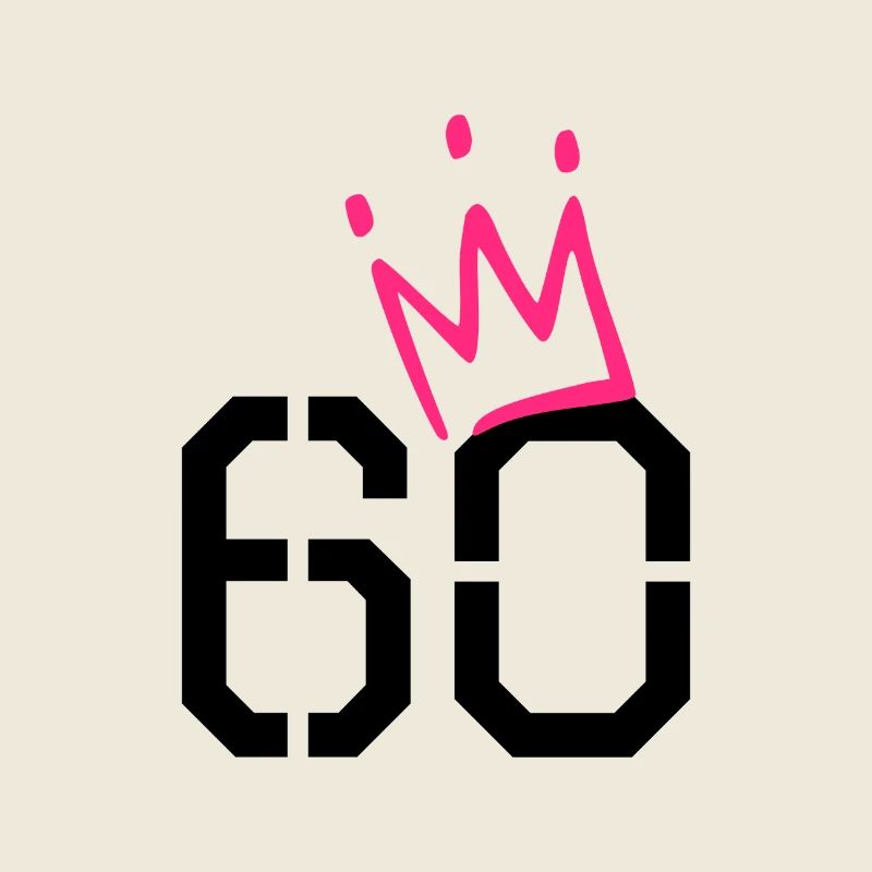 60. Geburtstag Geschenk - 60 Jahre mit Krone