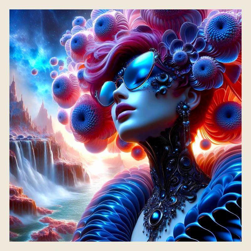 Surreal portrait and futuristic landscape