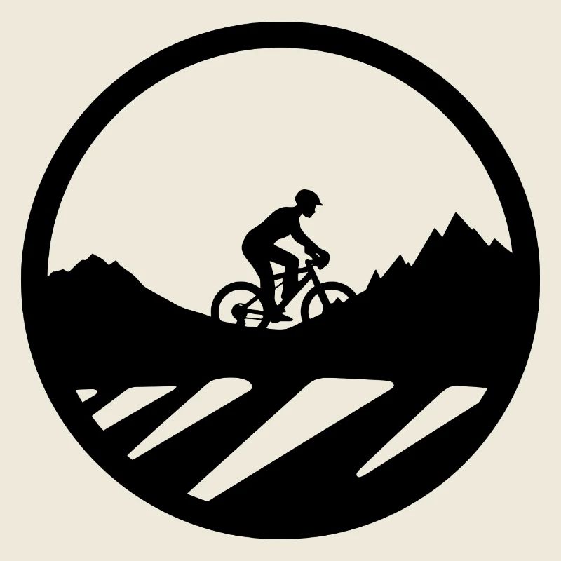 Dessin de cycliste de vélo de montagne