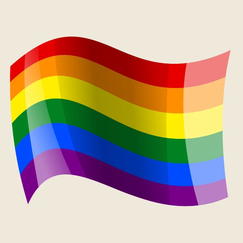 Waving rainbow flag