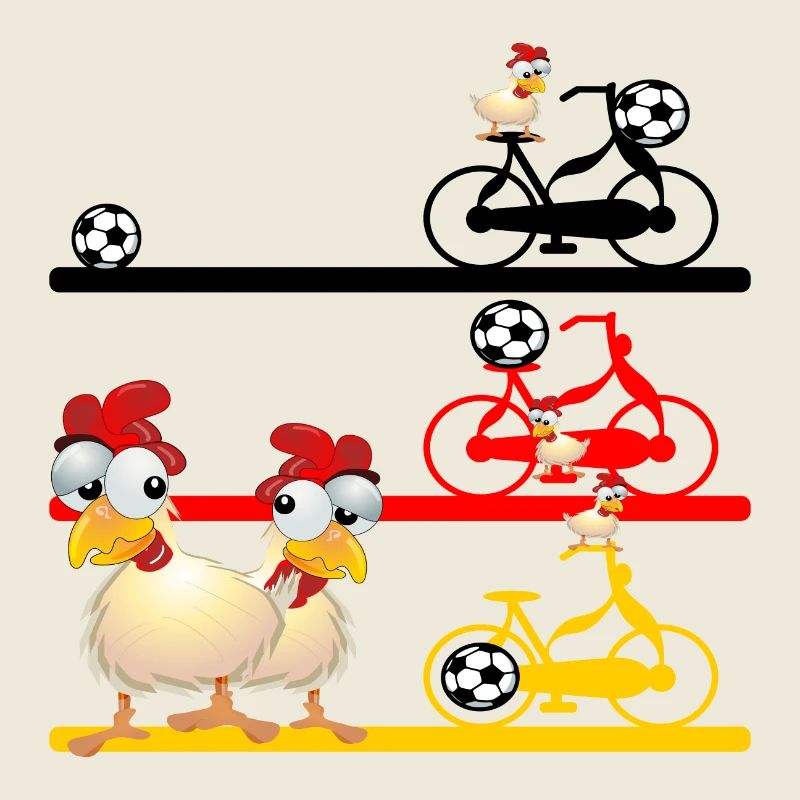 FUßBALL FAHRRAD HÜHNERSTALL HÜHNER