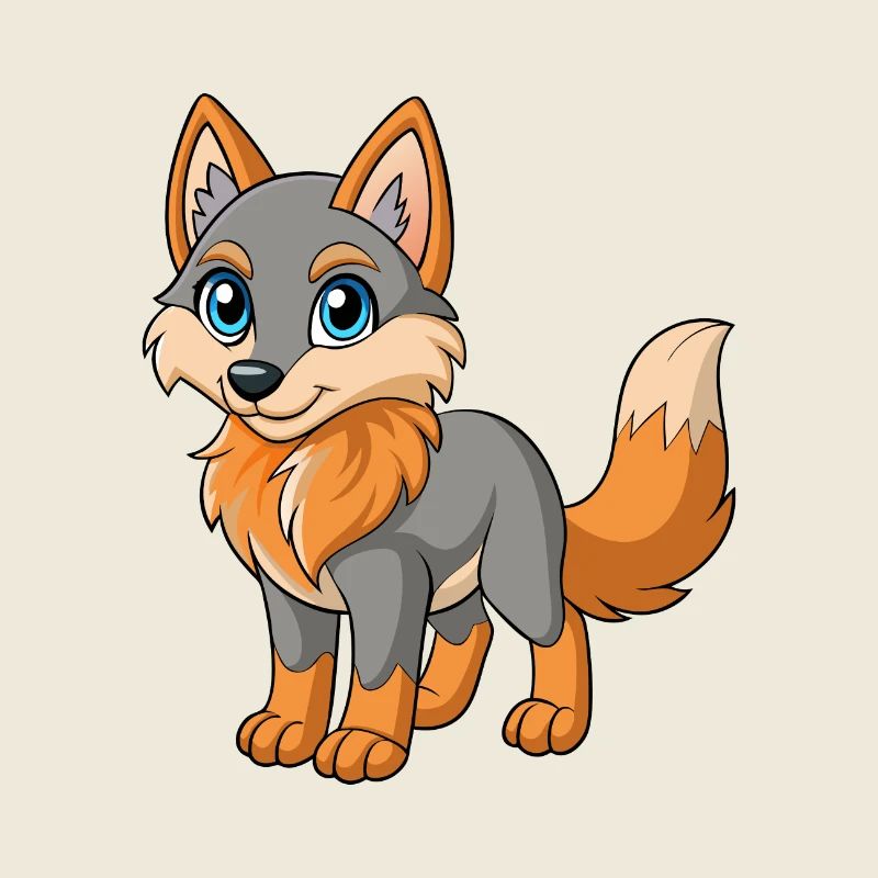 Wolf Niedliche Maskottchen Cartoon Figur Kawaii