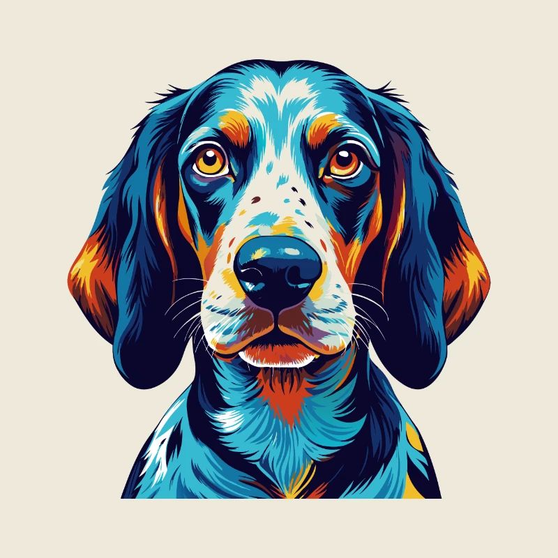Bluetick Coonhound Chien Race Dessin animé Kawaii