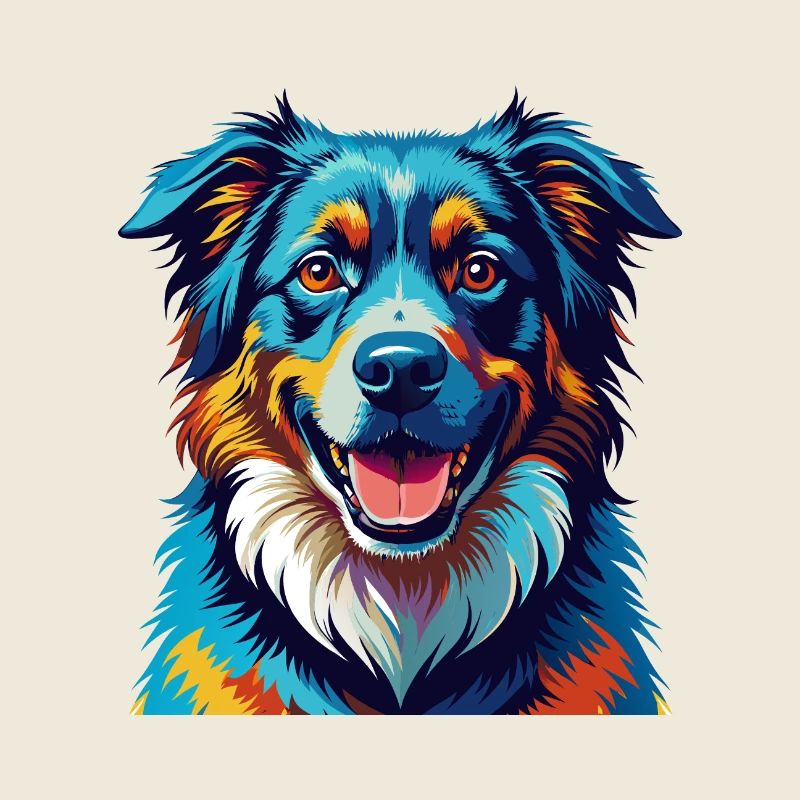 Caucasian Shepherd Dog Breed Cartoon Kawaii