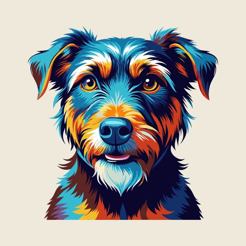 Jagdterrier Hunderasse Bunt Karikatur Kawaii