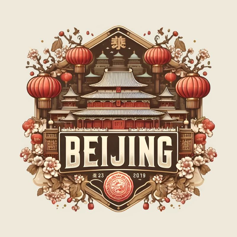 Design Traditionnelle de Pékin avec Lanternes