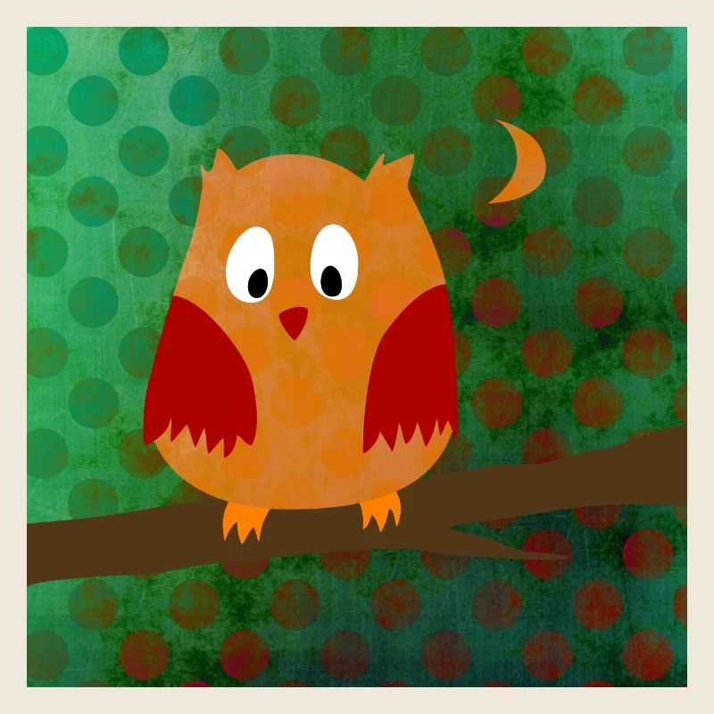 Eule Uhu Punkte Dots Wald Poster Muster Kinder