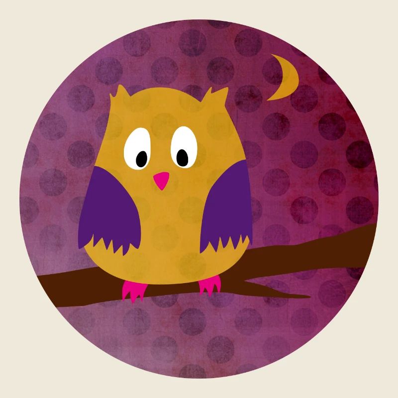 Eule Uhu Dots Punkte Kreis Wald lila Kinder Tiere
