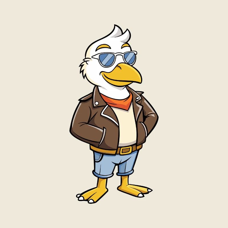 Seagull Funny Cartoon Kawaii Jacket Sunglasses