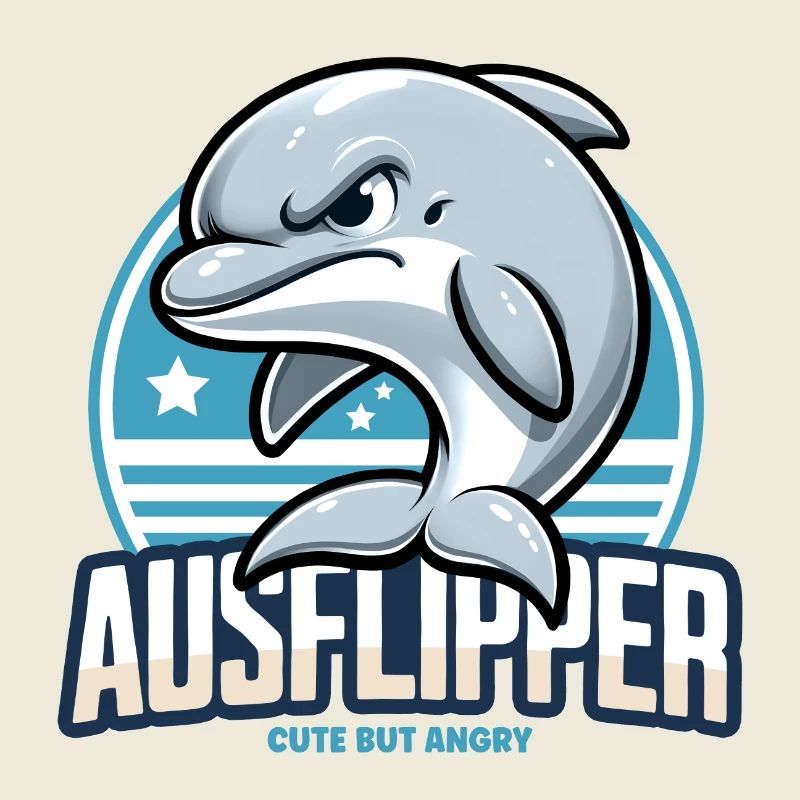 Grimmiger Delfin Delphin Dolphin Wütend Ausflipper