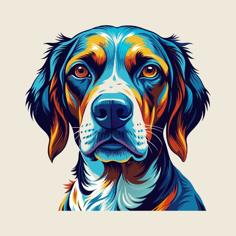 Burgos Pointer Hund Rasse Bunt Karikatur Kawaii