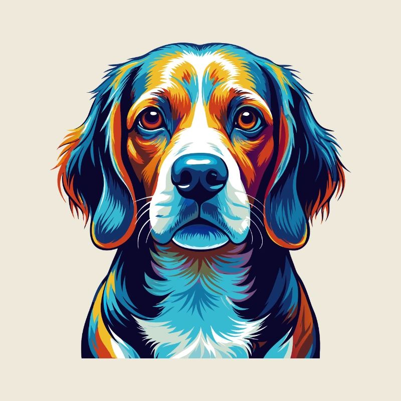 Beagle Harrier Chien Race Coloré Dessin animé Kawaii