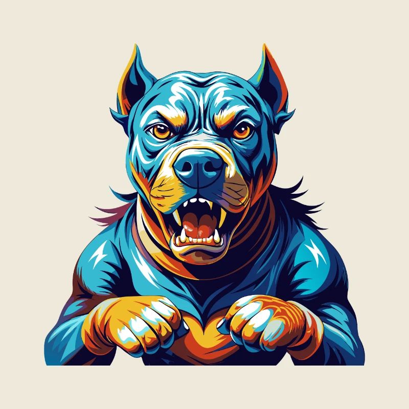 Cordoue Chien de combat Race Coloré Dessin animé Kawaii